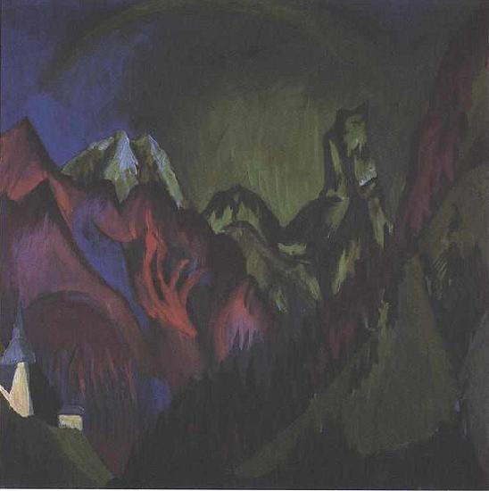 Ernst Ludwig Kirchner Tinzenhorn Zugen gorge near Monstein oil painting picture